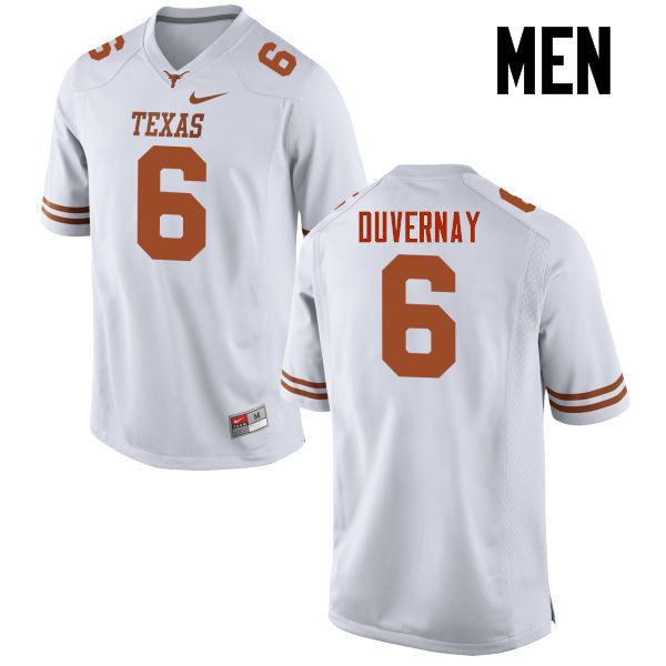Men #6 Devin Duvernay Texas Longhorns College Football Jerseys-White